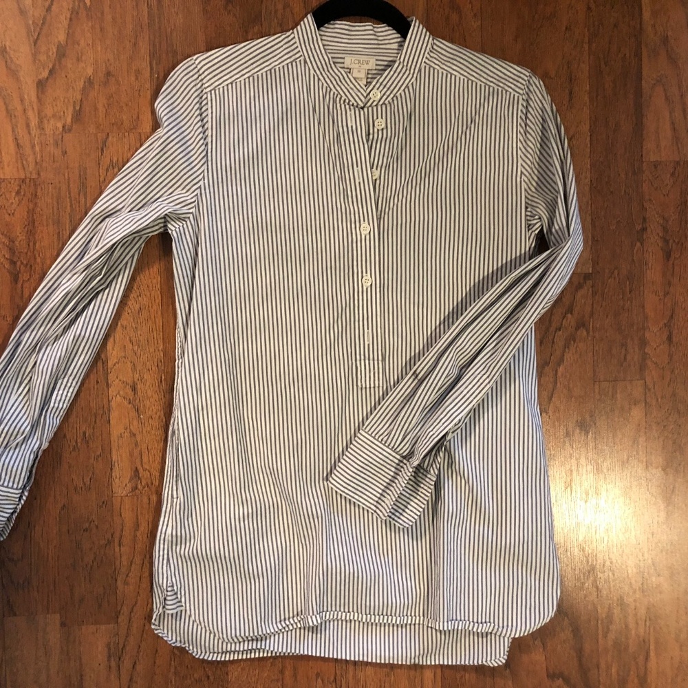 Collarless J. Crew Buttondown